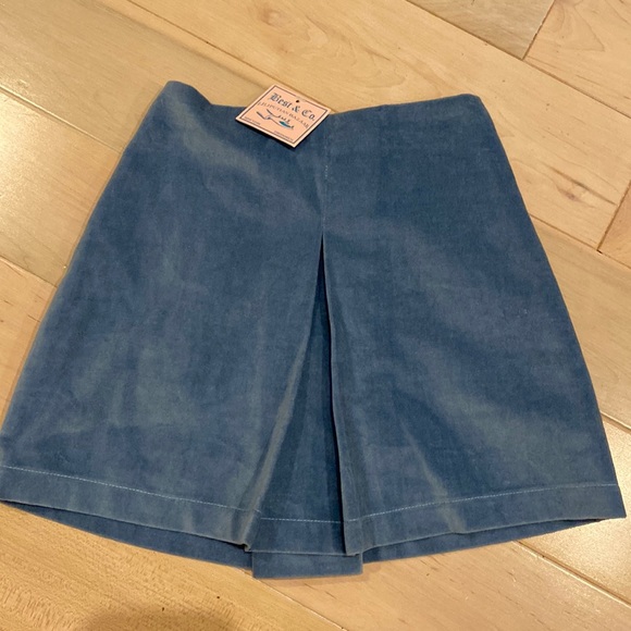 M. Ferrari girls soft velour cotton lined side zipper pleated skirt